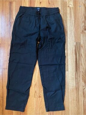 J. Crew Black Elastic Waist Tapered Trousers